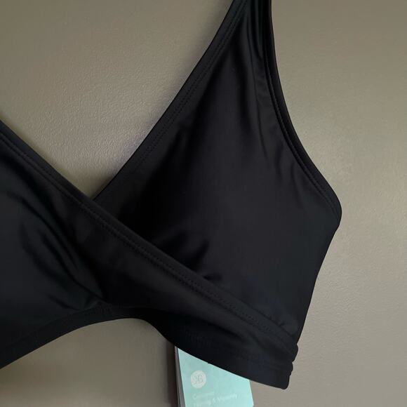 NWT KINDRED BRAVELY Crossover Maternity & Nursing Bikini Top Black Size Large‎ - Picture 7 of 16